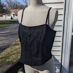 90s Newport News Deadstock Linen Blend Corset Cami